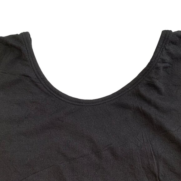 Childs Black Leotard Long Sleeve Scoop Neck Bodysuit Dance Performance I 6X-7 - Picture 2 of 8